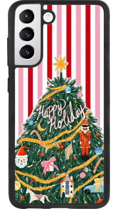 Coque Samsung Galaxy S21 FE 5G - Silicone rigide noir Christmas 25 Happy Holiday
