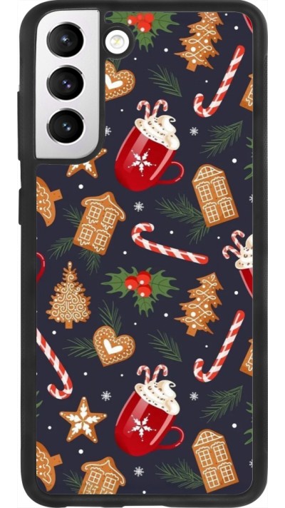 Coque Samsung Galaxy S21 FE 5G - Silicone rigide noir Christmas 25 Pattern Gingerbread House