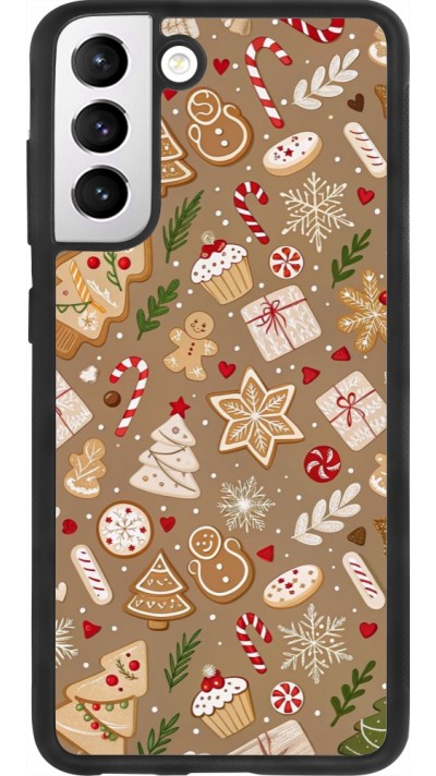 Coque Samsung Galaxy S21 FE 5G - Silicone rigide noir Christmas 25 Pattern Ginger Cookie