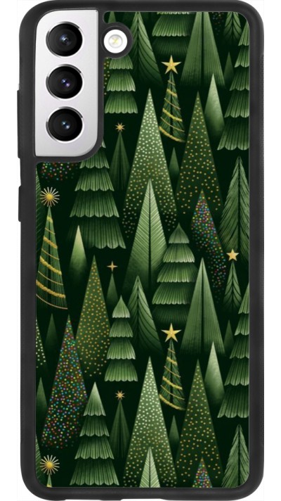 Coque Samsung Galaxy S21 FE 5G - Silicone rigide noir Christmas 25 Pattern Xmas Tree