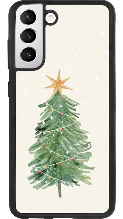 Coque Samsung Galaxy S21 FE 5G - Silicone rigide noir Christmas 25 Sketch Tree