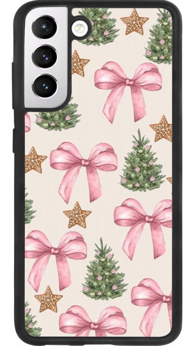 Coque Samsung Galaxy S21 FE 5G - Silicone rigide noir Christmas 25 Vintage Ribbons