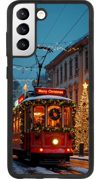 Coque Samsung Galaxy S21 FE 5G - Silicone rigide noir Christmas 25 Xmas Train