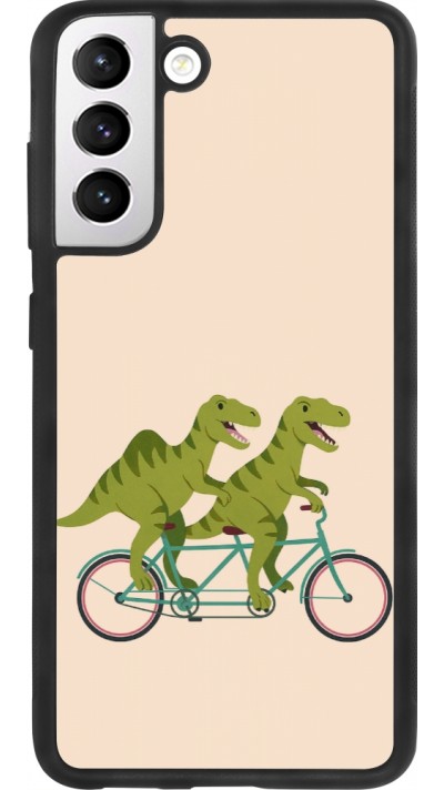 Coque Samsung Galaxy S21 FE 5G - Silicone rigide noir Dinosaurs on bikes 2026