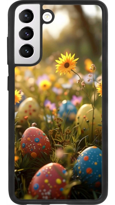 Coque Samsung Galaxy S21 FE 5G - Silicone rigide noir Easter 2026 Decorated eggs