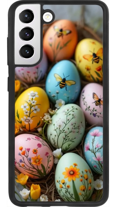 Coque Samsung Galaxy S21 FE 5G - Silicone rigide noir Easter 2026 Eggs with bees
