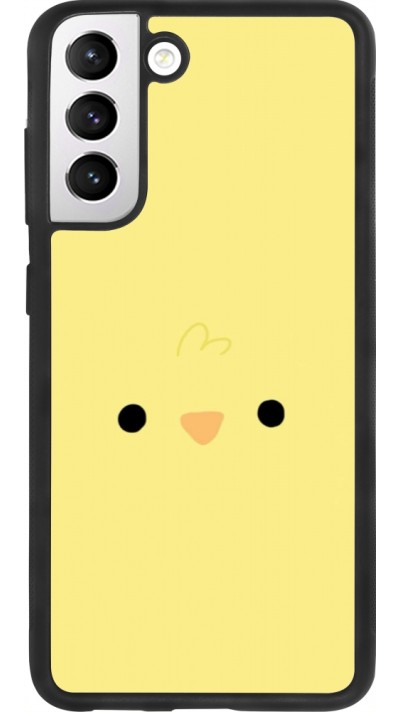 Coque Samsung Galaxy S21 FE 5G - Silicone rigide noir Easter 2026 Little chicken