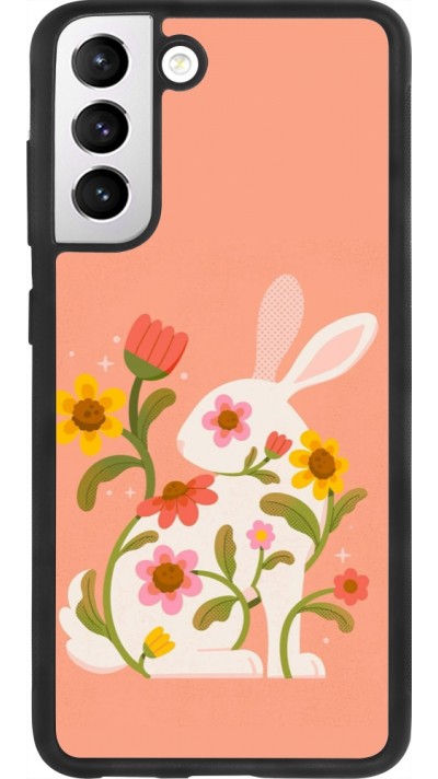 Coque Samsung Galaxy S21 FE 5G - Silicone rigide noir Easter 2026 Rabbit collage