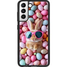 Coque Samsung Galaxy S21 FE 5G - Silicone rigide noir Easter 2026 Rabbit fun