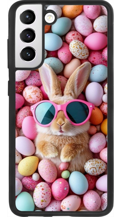 Coque Samsung Galaxy S21 FE 5G - Silicone rigide noir Easter 2026 Rabbit fun