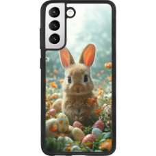 Coque Samsung Galaxy S21 FE 5G - Silicone rigide noir Easter 2026 Rabbit in the garden