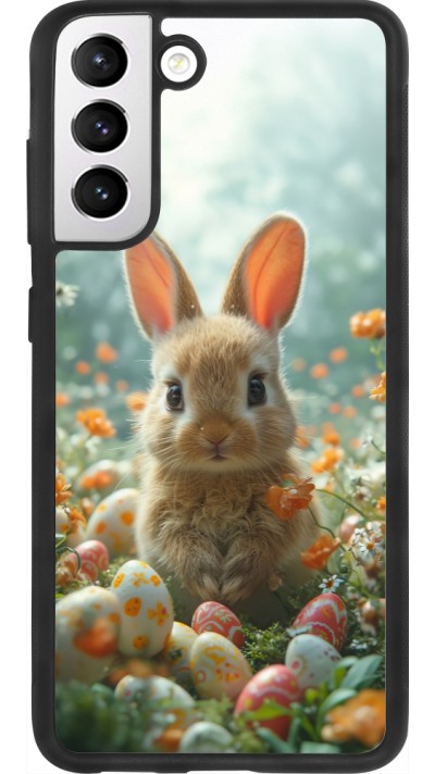 Coque Samsung Galaxy S21 FE 5G - Silicone rigide noir Easter 2026 Rabbit in the garden