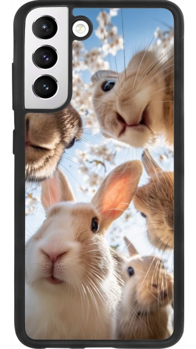 Coque Samsung Galaxy S21 FE 5G - Silicone rigide noir Easter 2026 Rabbits