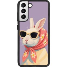 Coque Samsung Galaxy S21 FE 5G - Silicone rigide noir Easter 2026 Rabbit with scarf