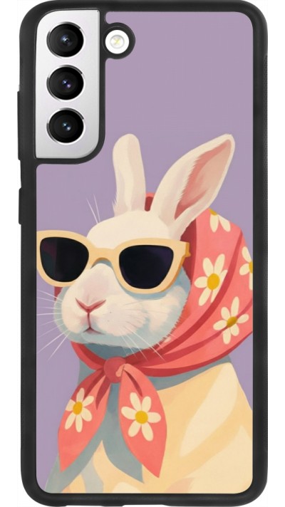 Coque Samsung Galaxy S21 FE 5G - Silicone rigide noir Easter 2026 Rabbit with scarf