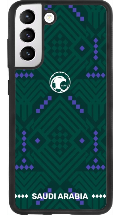 Coque Samsung Galaxy S21 FE 5G - Silicone rigide noir Maillot de football Arabie saoudite 2026 personnalisable