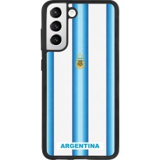 Coque Samsung Galaxy S21 FE 5G - Silicone rigide noir Maillot de football Argentine 2026 personnalisable