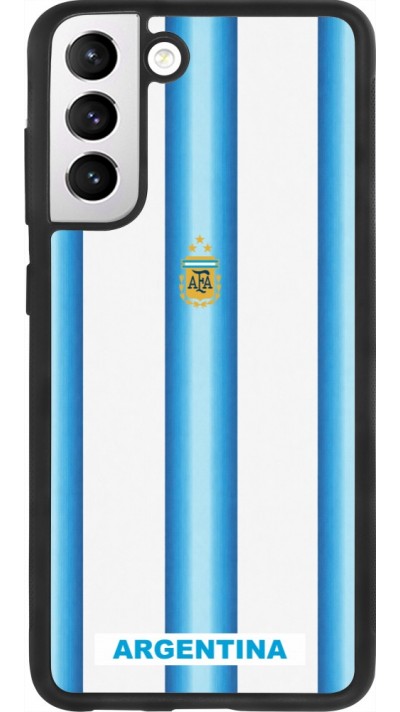 Coque Samsung Galaxy S21 FE 5G - Silicone rigide noir Maillot de football Argentine 2026 personnalisable