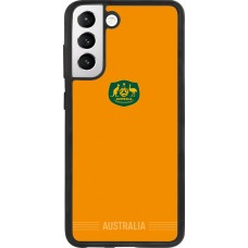 Coque Samsung Galaxy S21 FE 5G - Silicone rigide noir Maillot de football Australie 2026 personnalisable