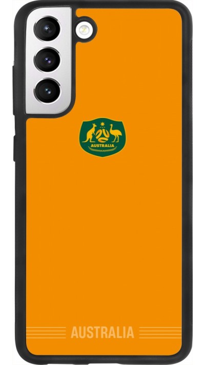 Coque Samsung Galaxy S21 FE 5G - Silicone rigide noir Maillot de football Australie 2026 personnalisable