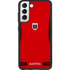 Coque Samsung Galaxy S21 FE 5G - Silicone rigide noir Maillot de football Autriche 2026 personnalisable