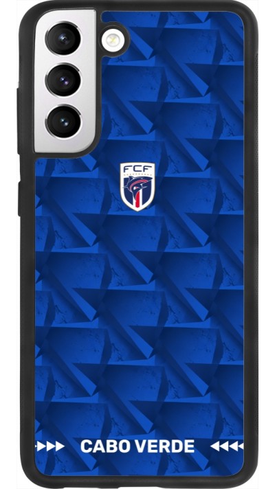 Coque Samsung Galaxy S21 FE 5G - Silicone rigide noir Maillot de football Cap-Vert 2026 personnalisable