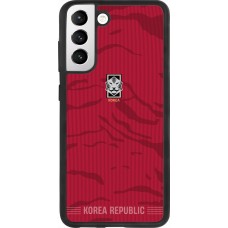 Coque Samsung Galaxy S21 FE 5G - Silicone rigide noir Maillot de football Corée du Sud 2026 personnalisable