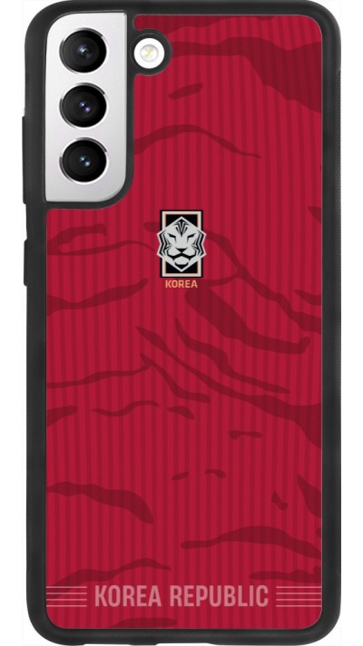 Coque Samsung Galaxy S21 FE 5G - Silicone rigide noir Maillot de football Corée du Sud 2026 personnalisable