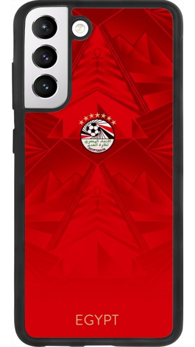 Coque Samsung Galaxy S21 FE 5G - Silicone rigide noir Maillot de football E?gypte 2026 personnalisable