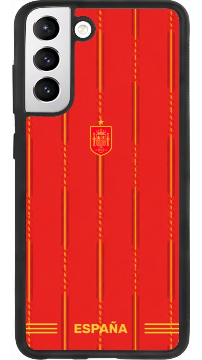 Coque Samsung Galaxy S21 FE 5G - Silicone rigide noir Maillot de football Espagne 2026 personnalisable