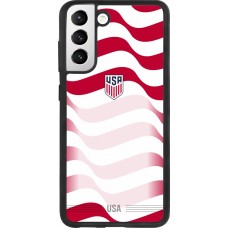 Coque Samsung Galaxy S21 FE 5G - Silicone rigide noir Maillot de football États-Unis 2026 personnalisable