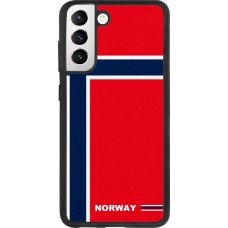 Coque Samsung Galaxy S21 FE 5G - Silicone rigide noir Maillot de football Norvège 2026 personnalisable