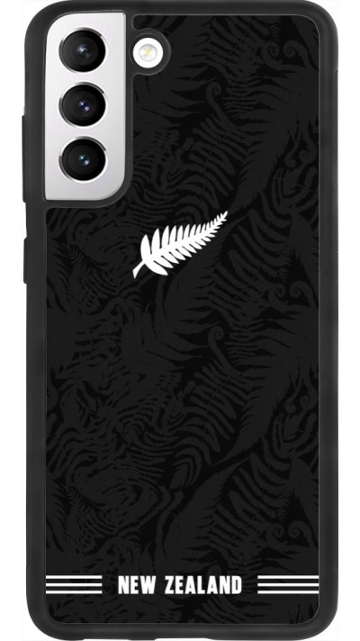 Coque Samsung Galaxy S21 FE 5G - Silicone rigide noir Maillot de football Nouvelle-Zélande 2026 personnalisable