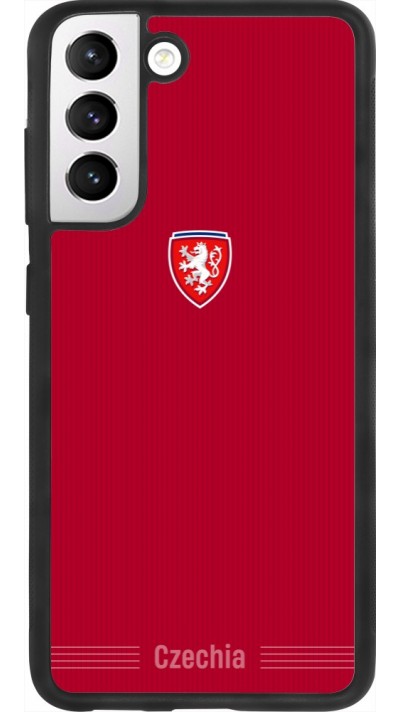 Coque Samsung Galaxy S21 FE 5G - Silicone rigide noir Maillot de football Répuplique Tchèque 2026 personnalisable