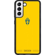 Coque Samsung Galaxy S21 FE 5G - Silicone rigide noir Maillot de football Suède 2026 personnalisable
