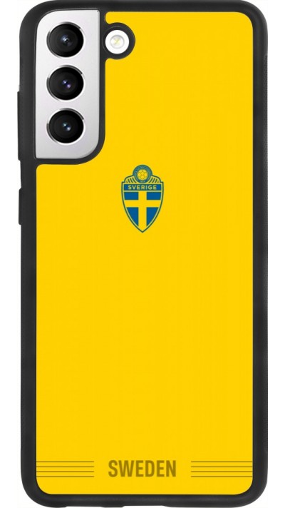 Coque Samsung Galaxy S21 FE 5G - Silicone rigide noir Maillot de football Suède 2026 personnalisable