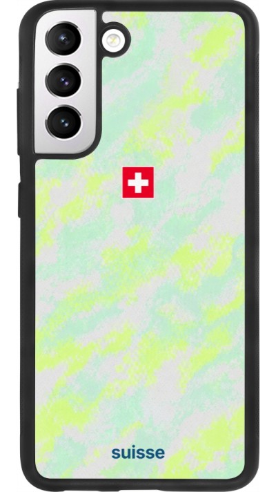 Coque Samsung Galaxy S21 FE 5G - Silicone rigide noir Maillot de football Suisse Away 2026 personnalisable