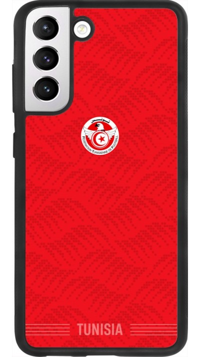 Coque Samsung Galaxy S21 FE 5G - Silicone rigide noir Maillot de football Tunisie 2026 personnalisable