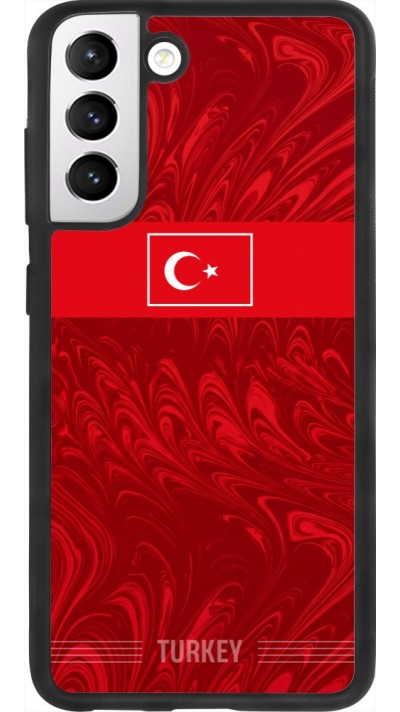 Coque Samsung Galaxy S21 FE 5G - Silicone rigide noir Maillot de football Turquie 2026 personnalisable