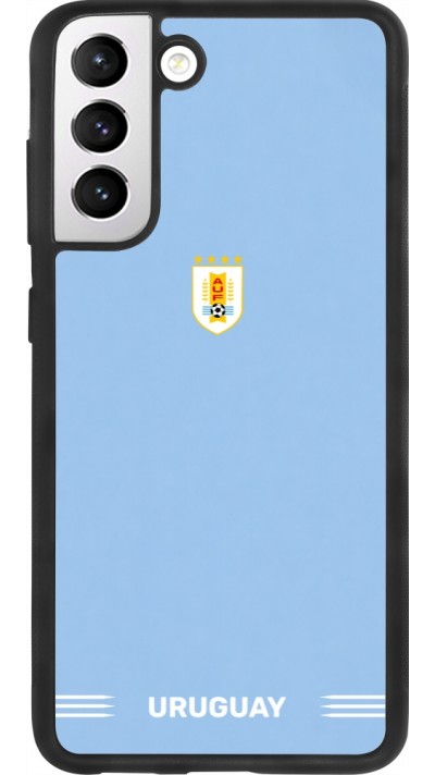 Coque Samsung Galaxy S21 FE 5G - Silicone rigide noir Maillot de football Uruguay 2026 personnalisable