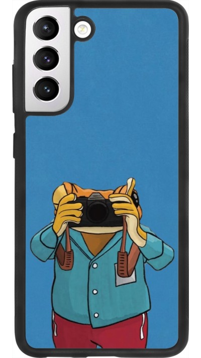 Coque Samsung Galaxy S21 FE 5G - Silicone rigide noir Frog with camera DTMF
