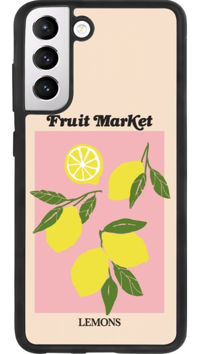 Coque Samsung Galaxy S21 FE 5G - Silicone rigide noir Fruit market lemons 2026
