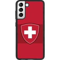 Coque Samsung Galaxy S21 FE 5G - Silicone rigide noir Hockey World Championship Ecusson Suisse