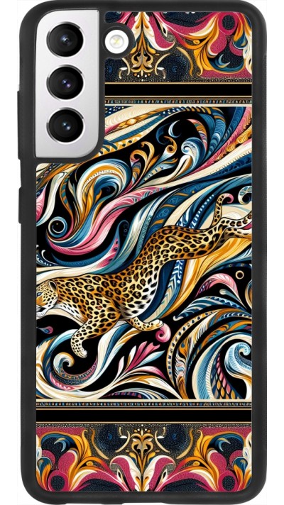 Samsung Galaxy S21 FE 5G Case Hülle - Silikon schwarz Leopard Abstrakte Kunst