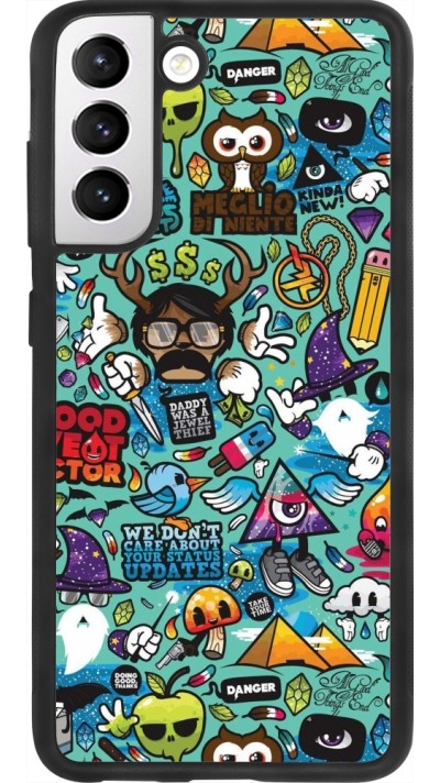 Samsung Galaxy S21 FE 5G Case Hülle - Silikon schwarz Mixed Cartoons Turquoise