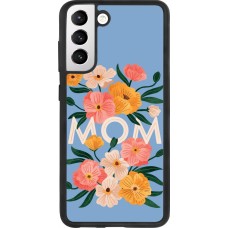 Coque Samsung Galaxy S21 FE 5G - Silicone rigide noir Mom 2026 Flowers