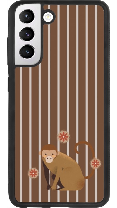 Samsung Galaxy S21 FE 5G Case Hülle - Silikon schwarz Monkey with stripes