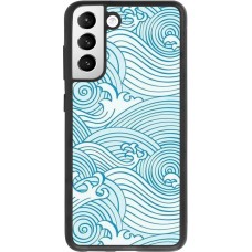 Coque Samsung Galaxy S21 FE 5G - Silicone rigide noir Ocean Waves