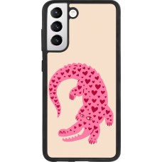Coque Samsung Galaxy S21 FE 5G - Silicone rigide noir Pink crocodile 2026