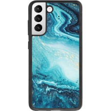 Coque Samsung Galaxy S21 FE 5G - Silicone rigide noir Sea Foam Blue